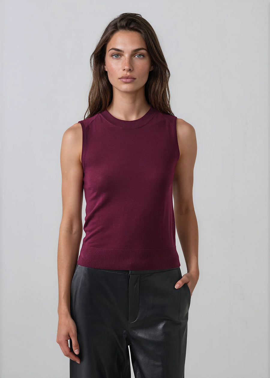 Extra-Fine Merino Sleeveless Crewneck Marchesa