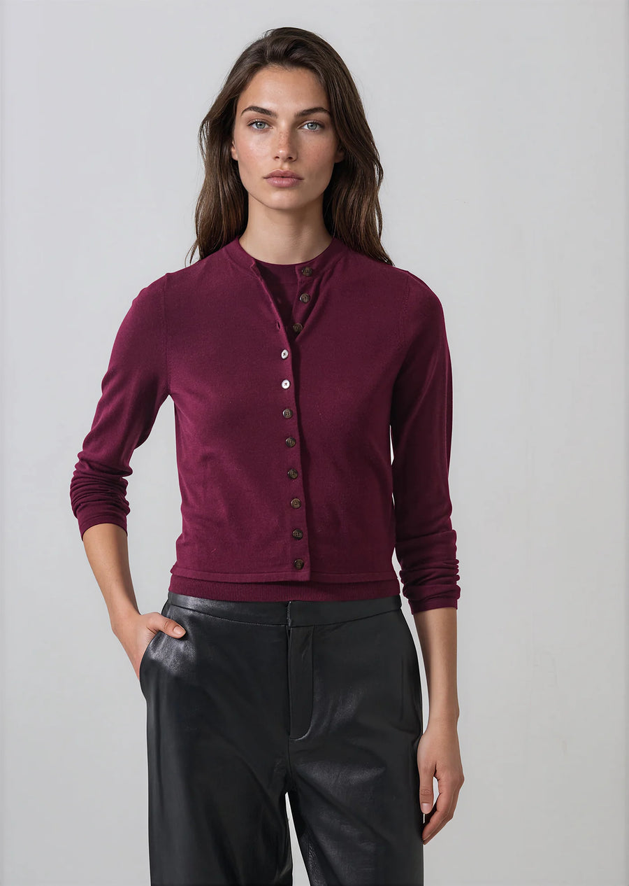 Extra-Fine Merino Cropped Cardigan Marchesa