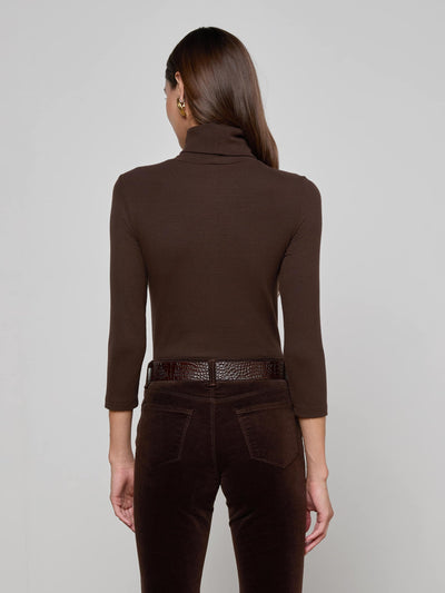 Aja Turtleneck 3/4 Sleeve Coffee Bean-L'Agence-Tocca Finita