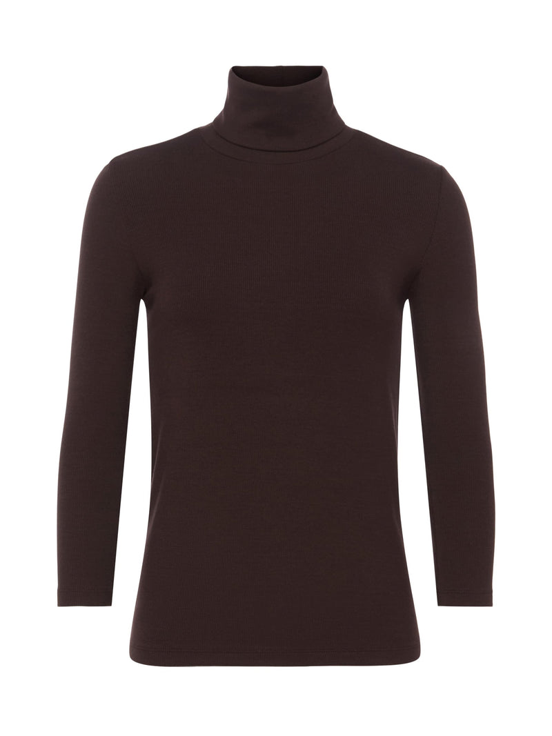 Aja Turtleneck 3/4 Sleeve Coffee Bean-L&