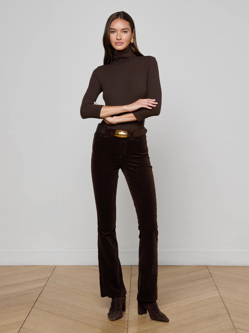 Aja Turtleneck 3/4 Sleeve Coffee Bean-L&