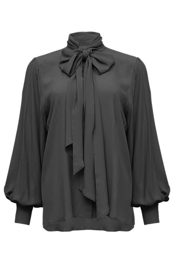 Alexandra Bow Blouse Black-Emanou-Tocca Finita