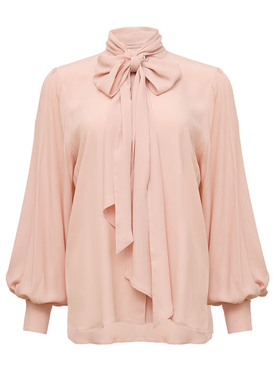 Alexandra Bow Blouse Rose