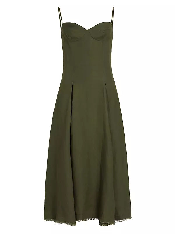 Analise Bustier Midi Dress in Army-Simkhai-Tocca Finita