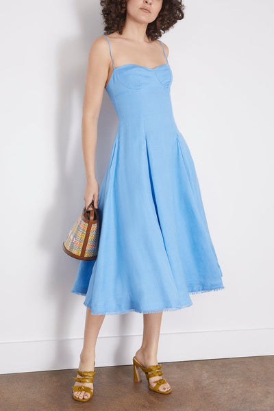 Analise Bustier Midi Dress in Pacific Linen-Simkhai-Tocca Finita
