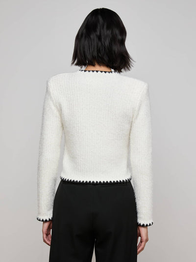 Anaya Knit Cardigan White/Black-L'Agence-Tocca Finita