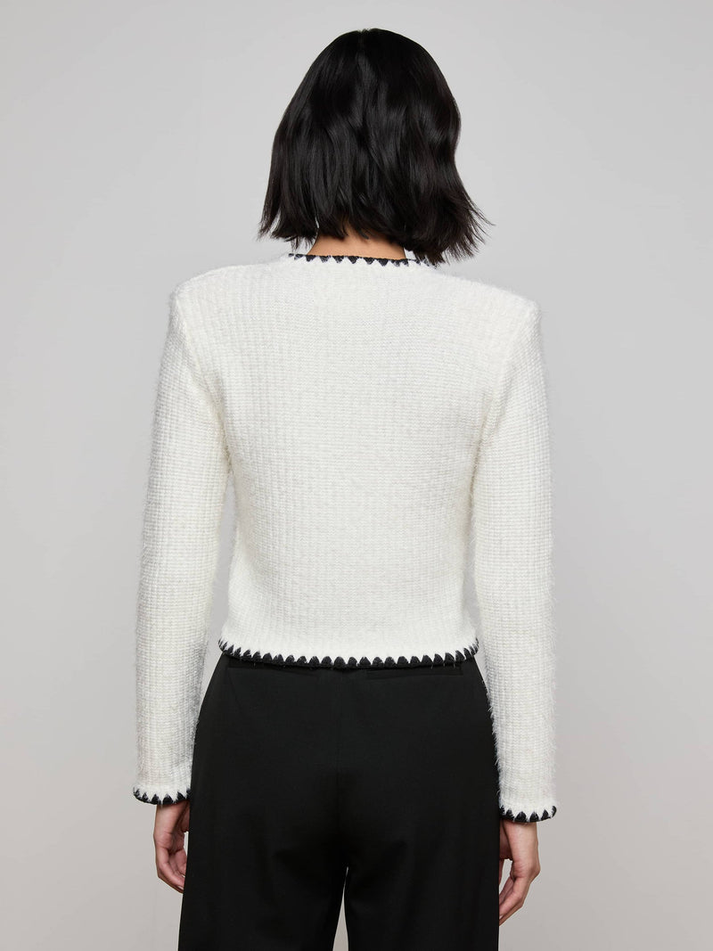Anaya Knit Cardigan White/Black-L&