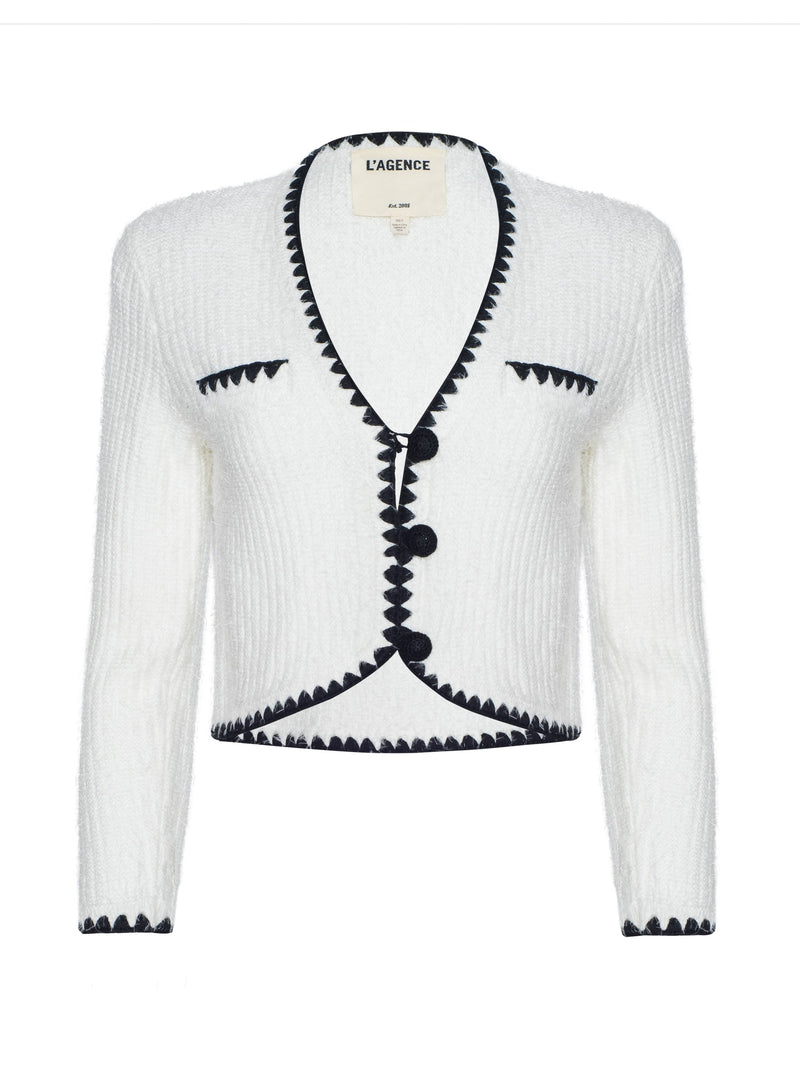Anaya Knit Cardigan White/Black-L&