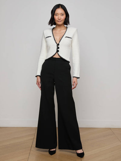 Anaya Knit Cardigan White/Black-L'Agence-Tocca Finita