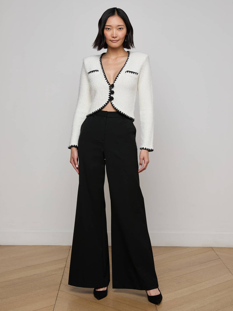 Anaya Knit Cardigan White/Black-L&