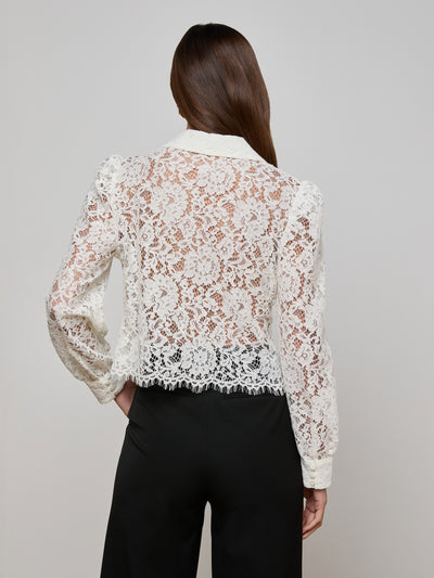 Anita Lace Blouse Ivory-L'Agence-Tocca Finita