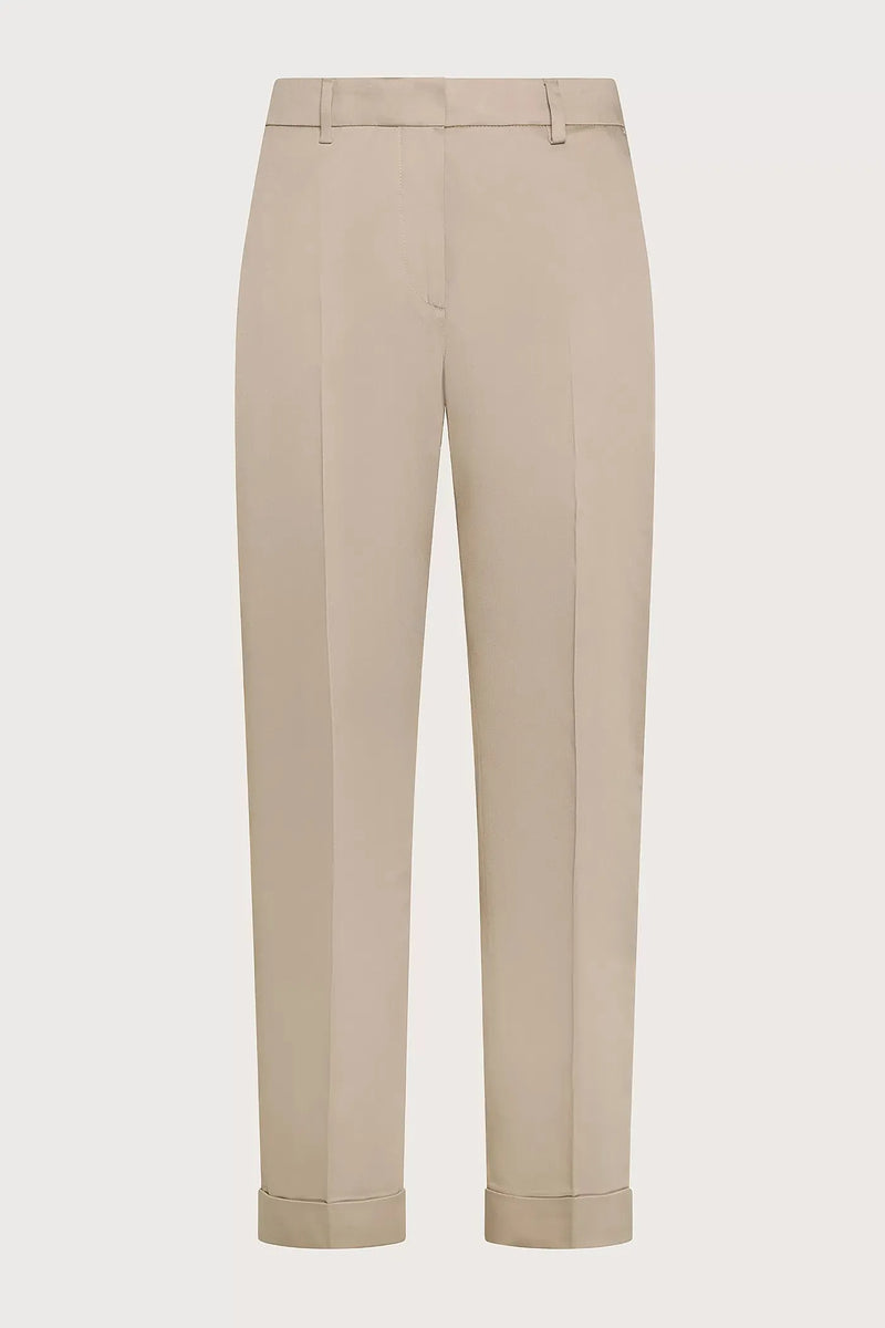 Ankle-Length Trousers with Stretch Cotton Satin-Seventy-Tocca Finita