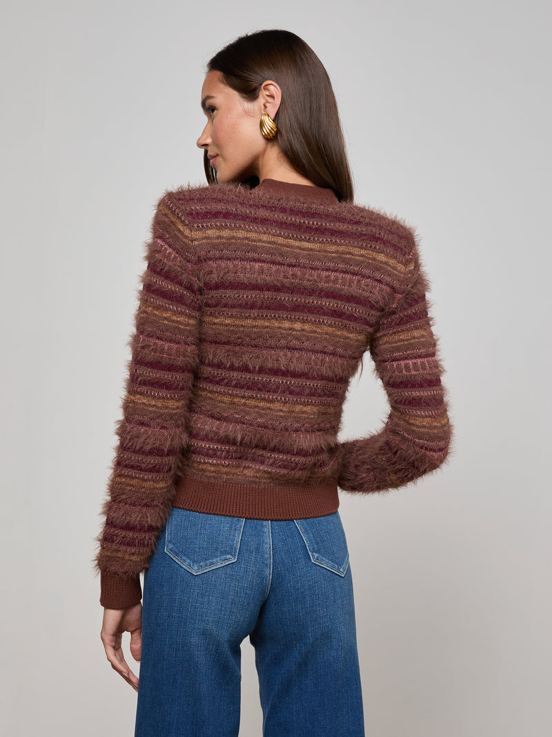 Ariadne Cardigan Natural/Mauve Multi-L&