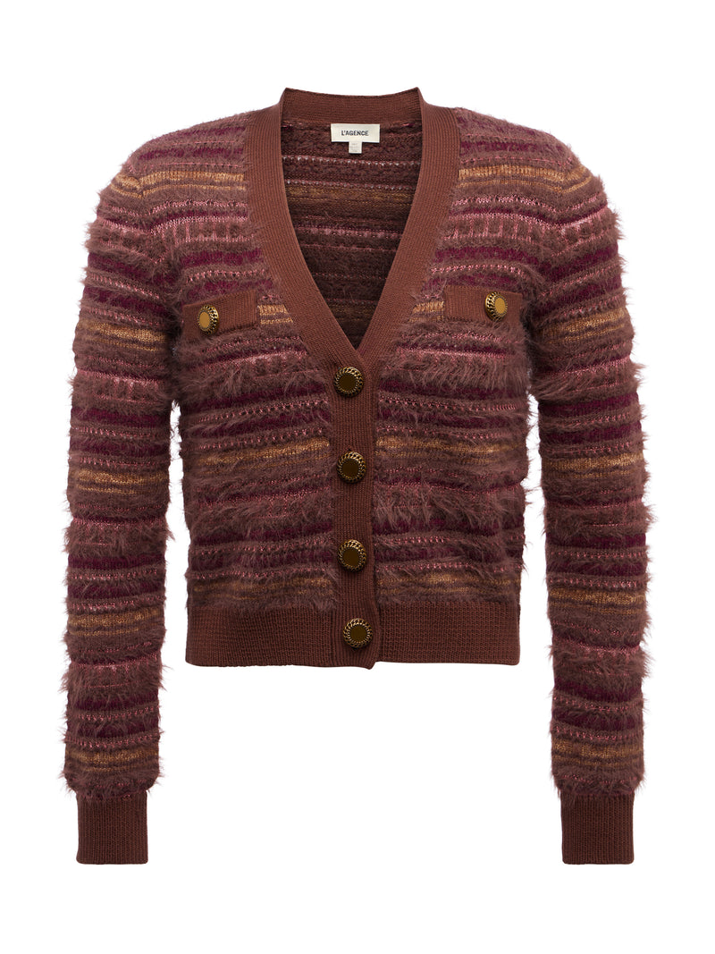 Ariadne Cardigan Natural/Mauve Multi-L&