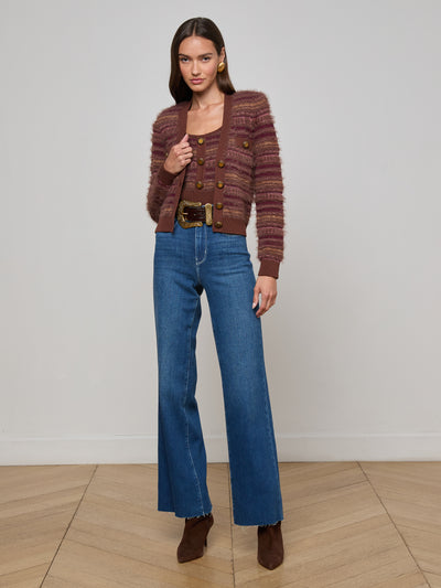 Ariadne Cardigan Natural/Mauve Multi-L'Agence-Tocca Finita