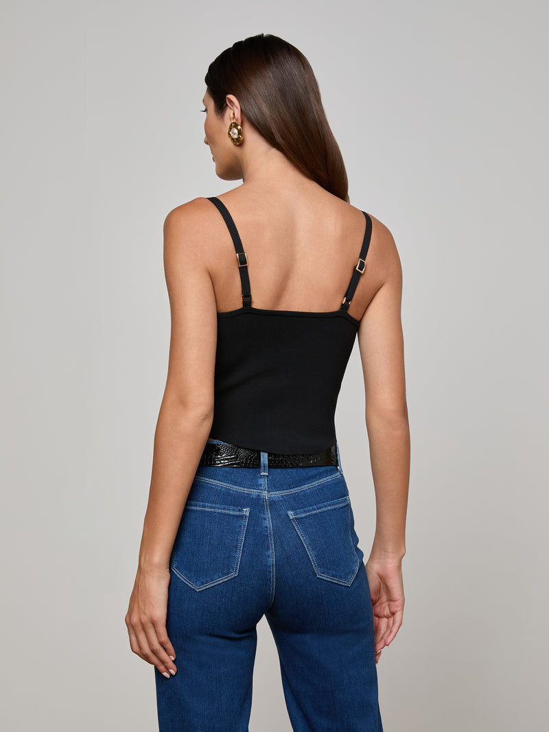 Artemis Knit Corset Top Black/Gold-L&