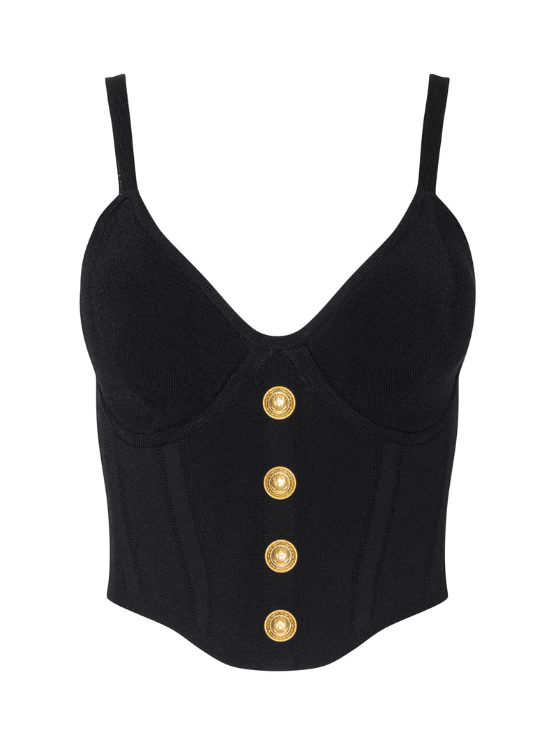 Artemis Knit Corset Top Black/Gold-L&