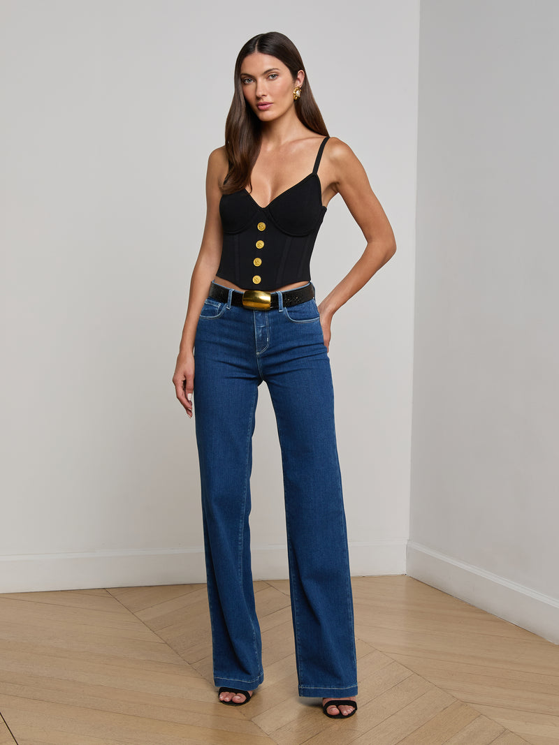 Artemis Knit Corset Top Black/Gold-L&