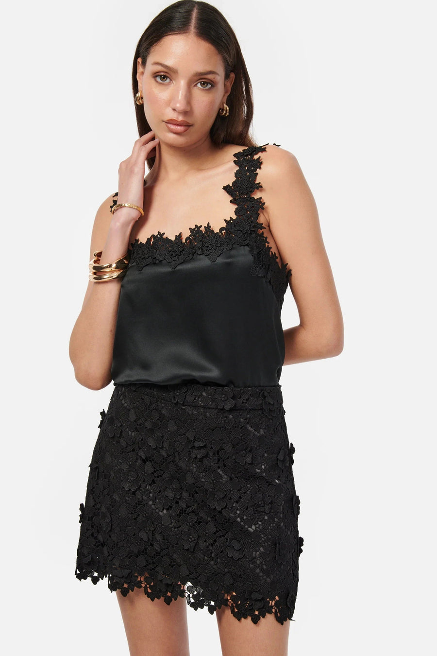 Bellamy Cami Top In Black-CAMI NYC-Tocca Finita