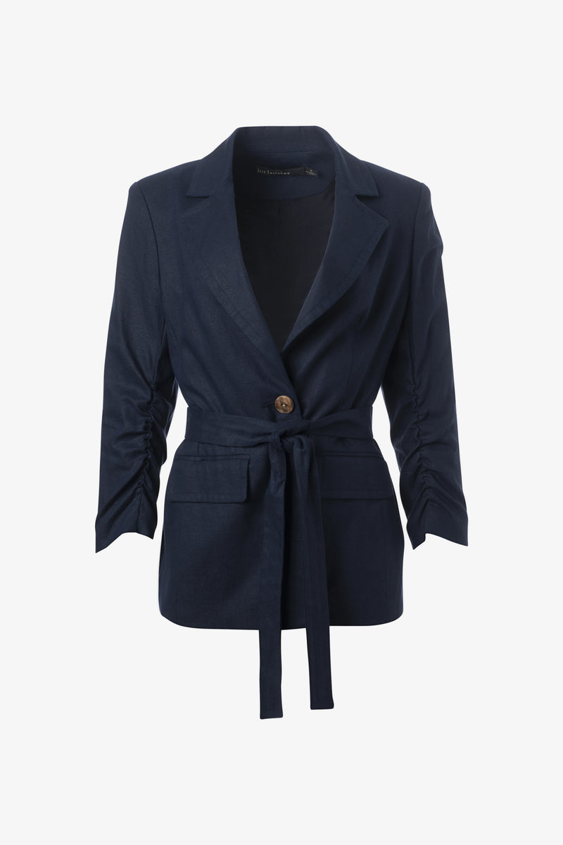 Belted Jacket in Navy-Iris Setlakwe-Tocca Finita