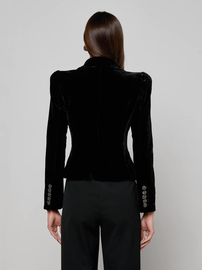 Bethany Velvet Blazer Black-L'Agence-Tocca Finita