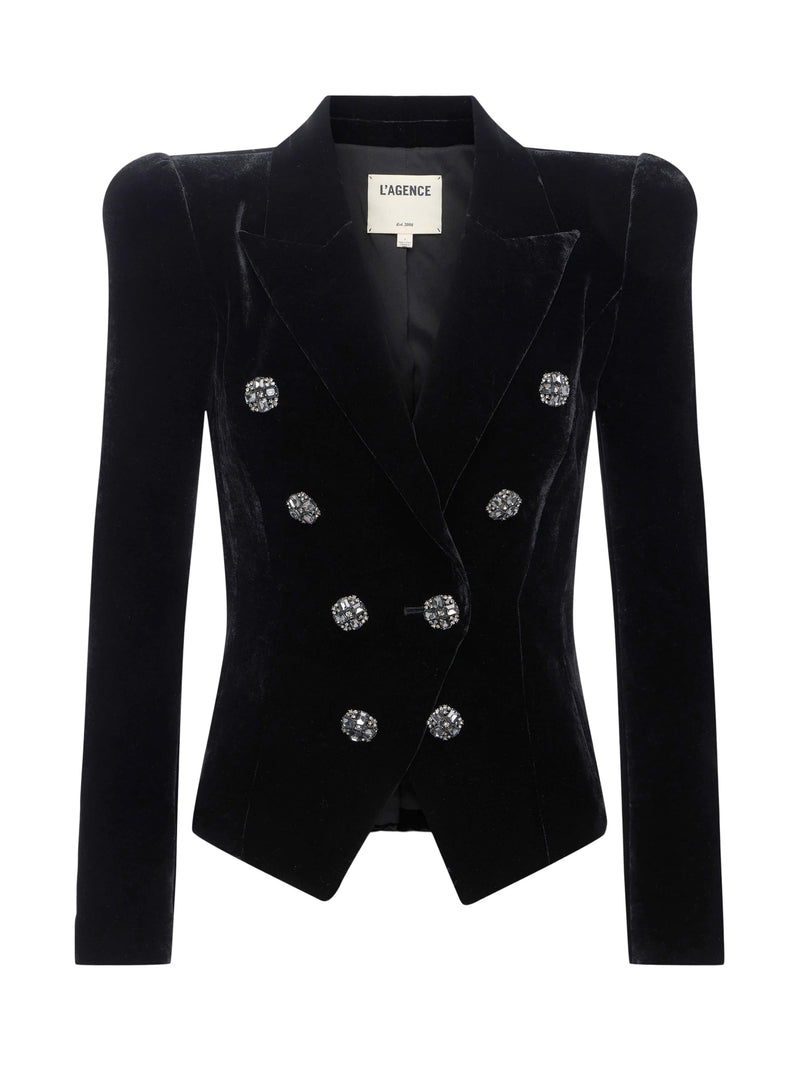 Bethany Velvet Blazer Black-L&