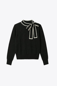 Black And Cream Bow Jersey-Vilagallo-Tocca Finita
