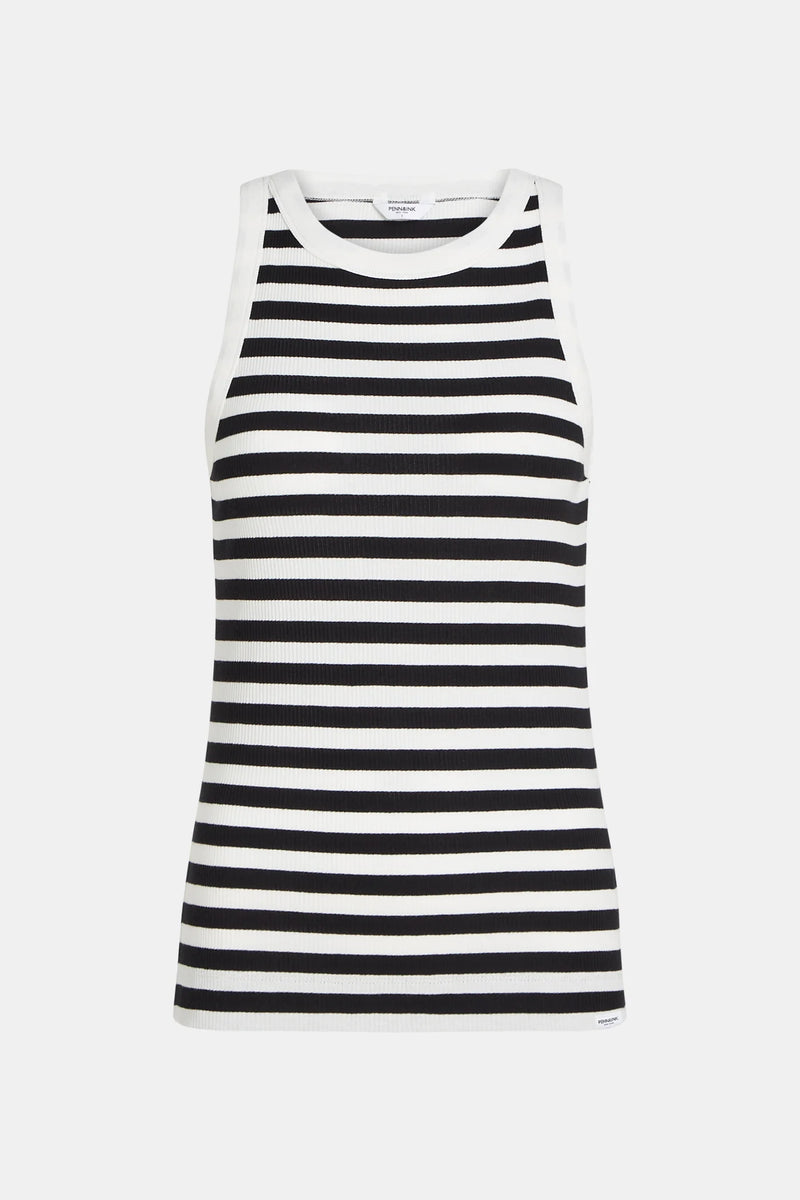 Black and White Stripe Singlet-Penn&Ink-Tocca Finita