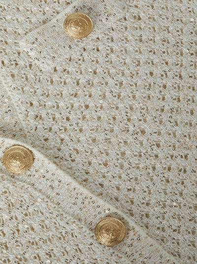 Blanca Sequin Cardi in Ivory Gold-L'Agence-Tocca Finita