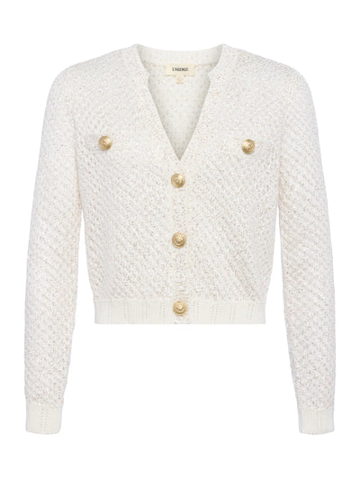 Blanca Sequin Cardi in Ivory Gold-L'Agence-Tocca Finita