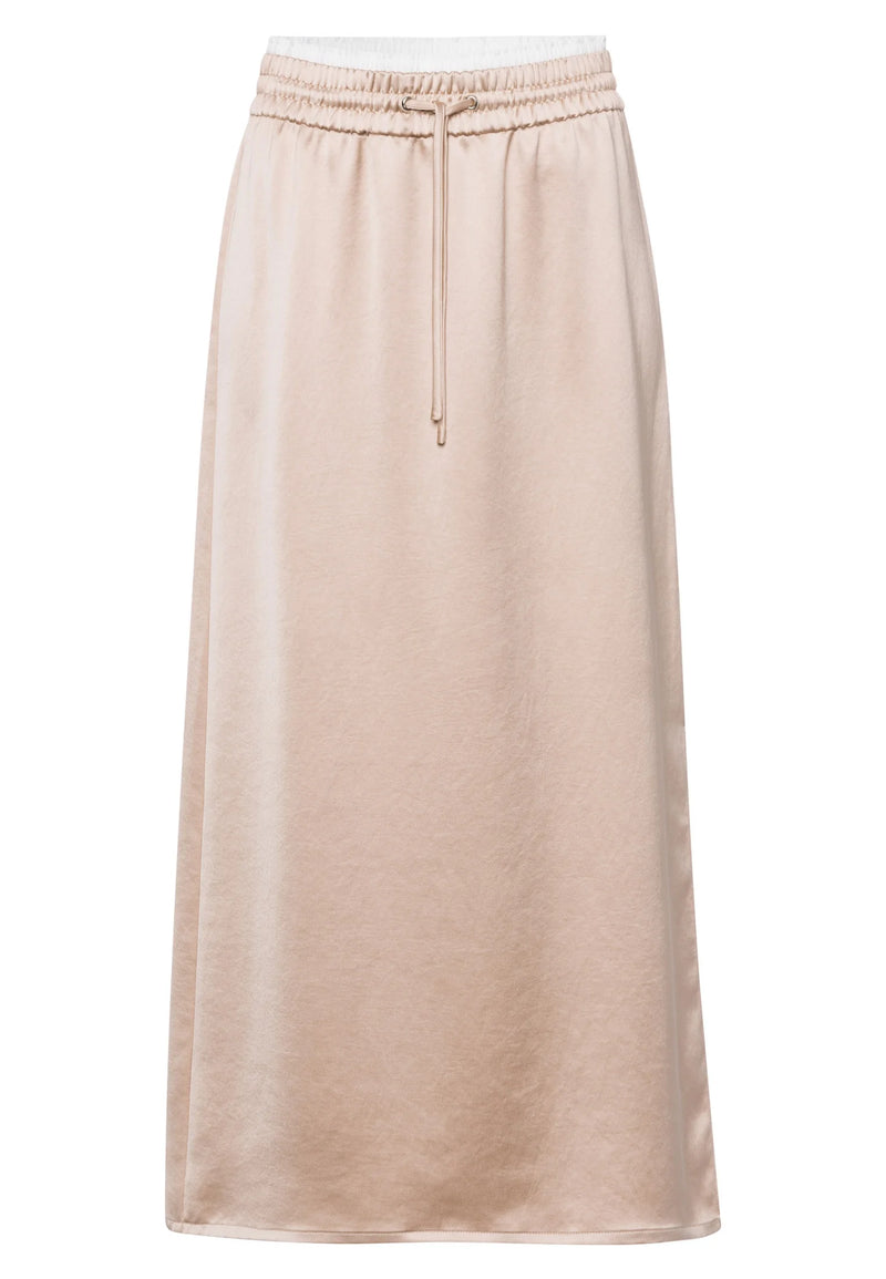 Blush Satin Shirt and Skirt Set-Marc Aurel-Tocca Finita