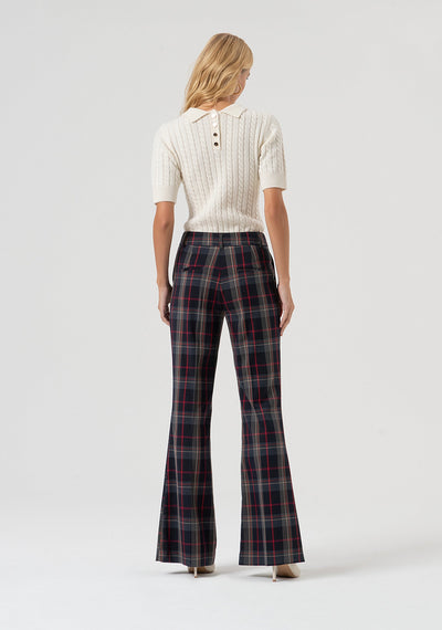 Bootcut Pant Made In Tartan Fabric-Fracomina-Tocca Finita