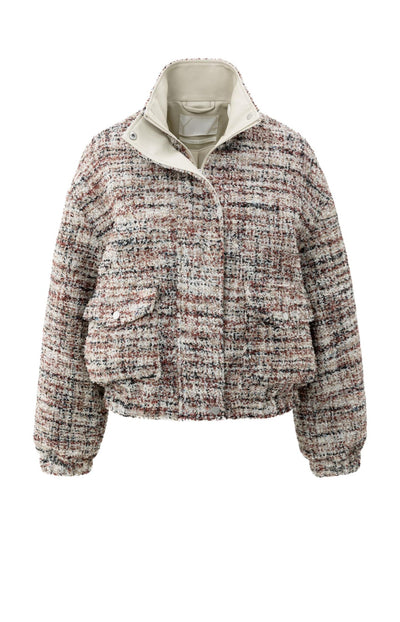 Bouclé Jacket With Fringes And Stand-Up Collar Blush Pink Dessin
