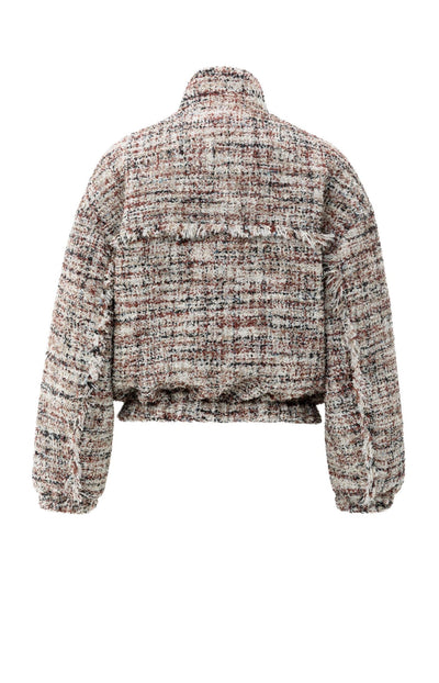 Bouclé Jacket With Fringes And Stand-Up Collar Blush Pink Dessin