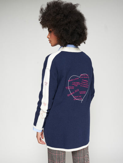 Cardigan Embroidery Navy-Vilagallo-Tocca Finita