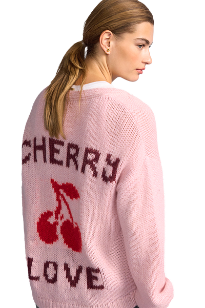 Cardigan with Cherry Pattern Sakura Patterned-Riani-Tocca Finita