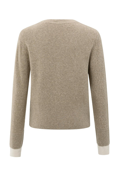 Cardigan With Contrast Details And V-Neck