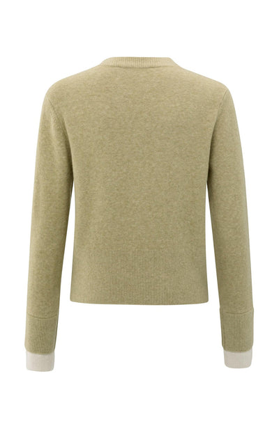 Cardigan With Contrast Details And V-Neck