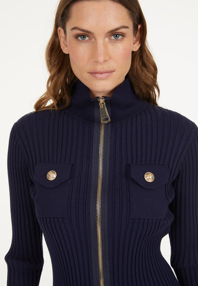 Cardigan With Pockets Navy-Marc Aurel-Tocca Finita