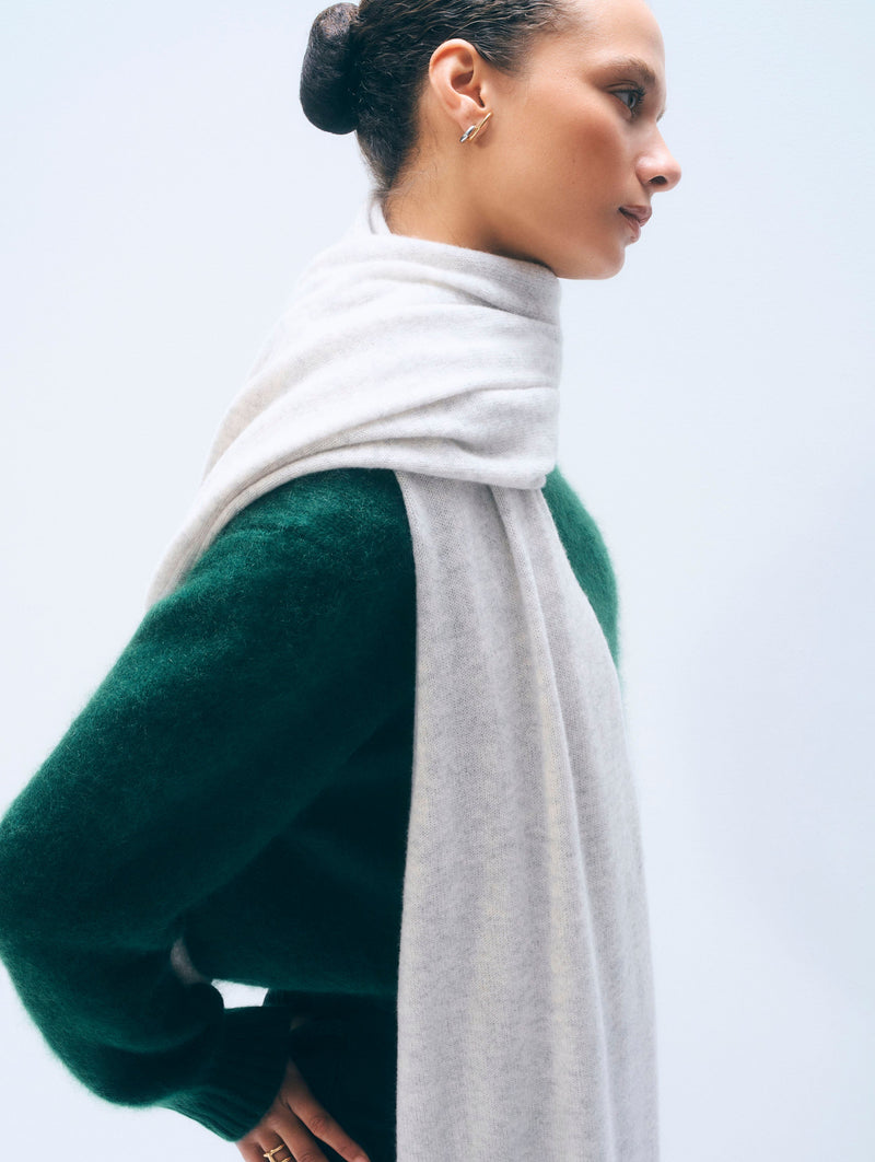 Cashmere Travel Wrap Misty Grey Heather-White And Warren-Tocca Finita