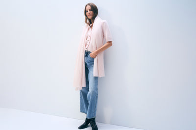 Cashmere Travel Wrap Pink Sand-White And Warren-Tocca Finita