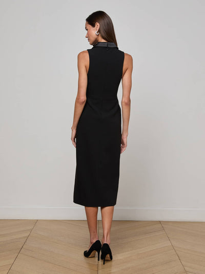 Catherine Tuxedo Midi Dress Black-L'Agence-Tocca Finita