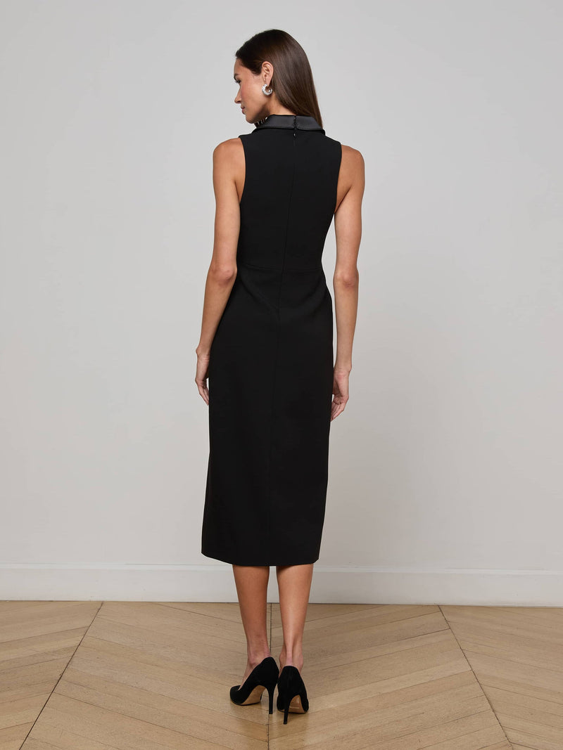 Catherine Tuxedo Midi Dress Black-L&