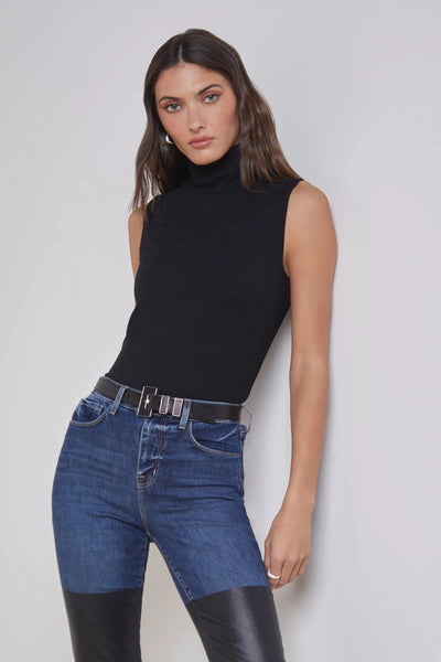 Ceci Sleeveless Turtleneck Black-L'Agence-Tocca Finita