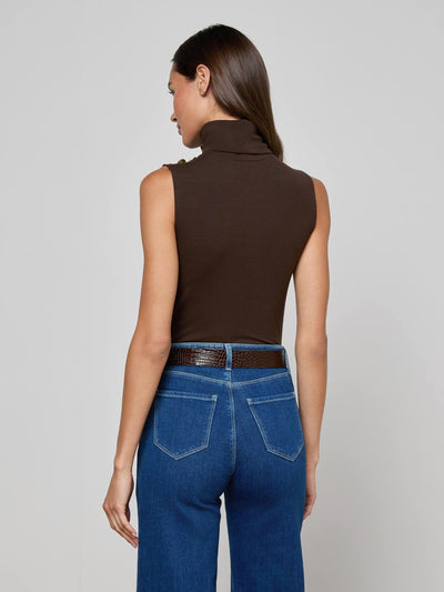 Ceci Sleeveless Turtleneck Coffee Bean-L'Agence-Tocca Finita