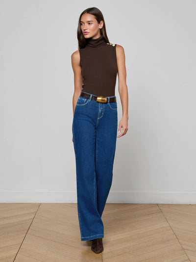 Ceci Sleeveless Turtleneck Coffee Bean-L'Agence-Tocca Finita