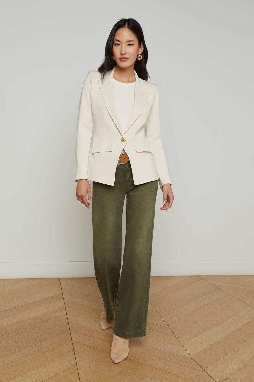 Chamberlain Knit Blazer Ivory/Gold-L&