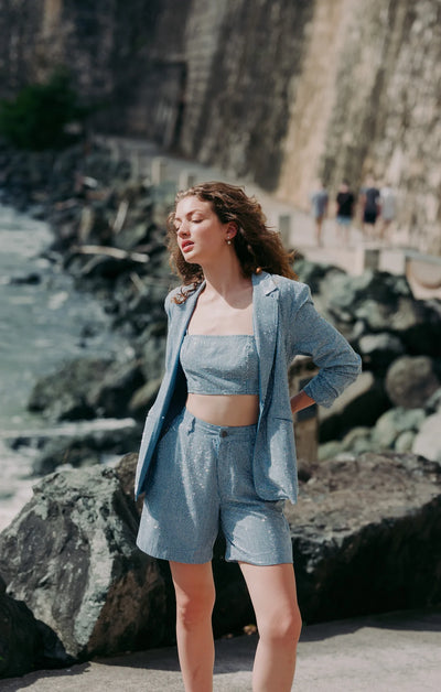 Chambray Headset Kylie Blazer-Cinq A Sept-Tocca Finita