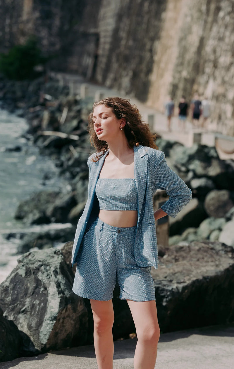 Chambray Headset Kylie Blazer-Cinq A Sept-Tocca Finita