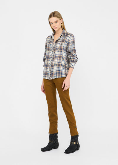 Chequered Shirt With Rhinestones-Liu Jo-Tocca Finita